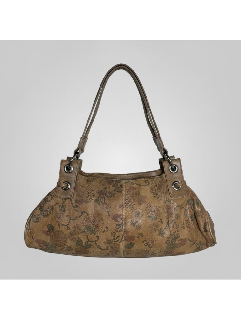 Sharif Studio Brown Woven Tapestry Leather Hobo Bag Boho Western NWT